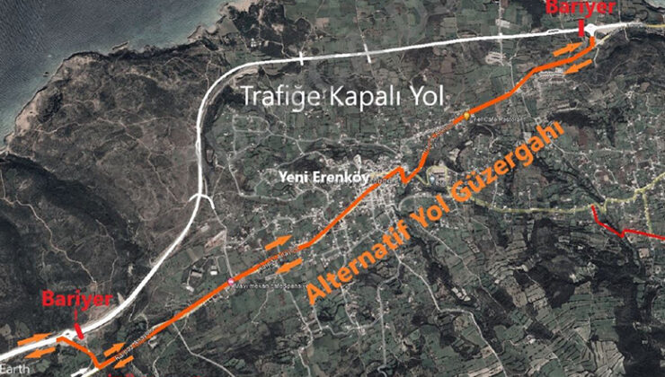 Yeşilköy ile Yenierenköy kavşağı arasındaki yol 22 Eylül’e kadar araç trafiğine kapatılacak