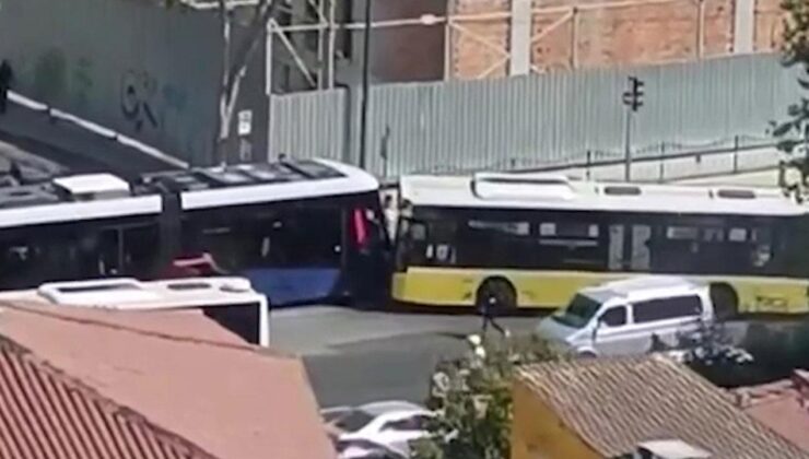İstanbul’da İETT otobüsü tramvaya çarptı