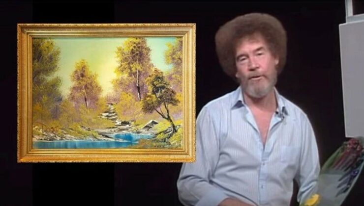 Televizyonda yaptığı resimlerle hafızalara kazınan, ressam Bob Ross’un ilk tablosu satışa sunuldu