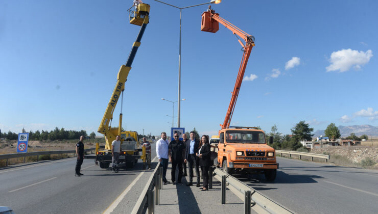 Gönyeli-Alayköy sınırlarındaki ana arterlerin aydınlatılması için çalışma başladı