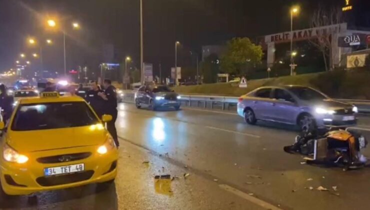 Maltepe’de motosiklet ticari taksiye arkadan çarptı: 1 ağır yaralı