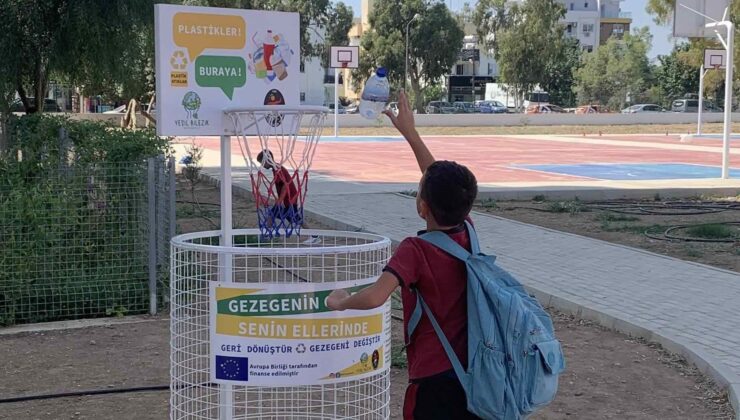 İlkokullara Basket Potası şeklindeki “Atık Ayrıştırma Kutuları” kazandırıldı