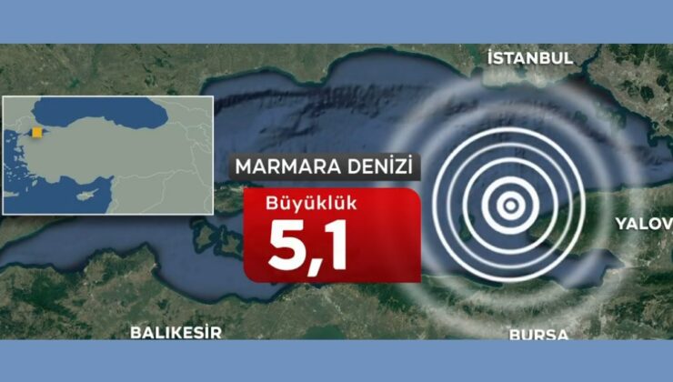 Marmara Denizi’nde 5,1 büyüklüğünde deprem