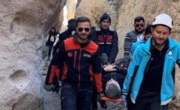 Kayseri’de kanyonda bacağı kırılan kişi kurtarıldı
