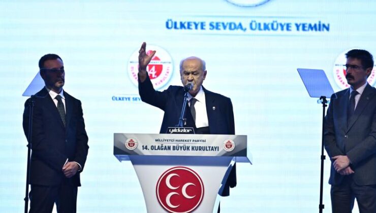 MHP 14. Olağan Büyük Kurultayı’nda Bahçeli, genel başkanlığa yeniden seçildi