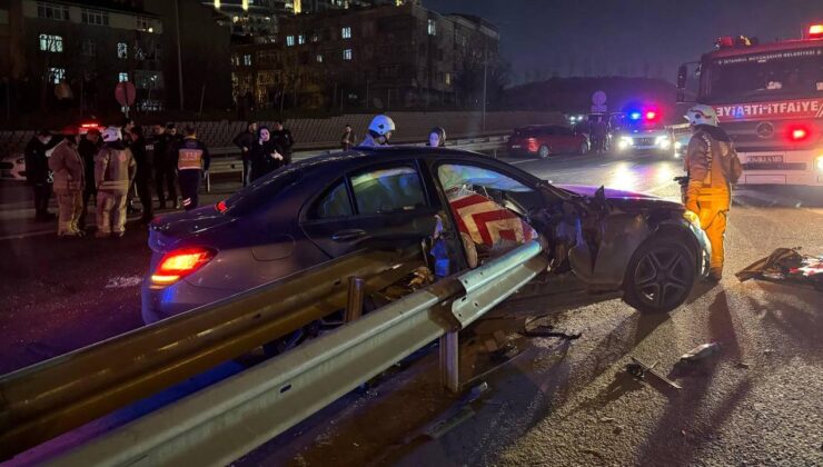 TEM Otoyolu’nda otomobil bariyerlere çarptı: 1 ölü, 1 yaralı