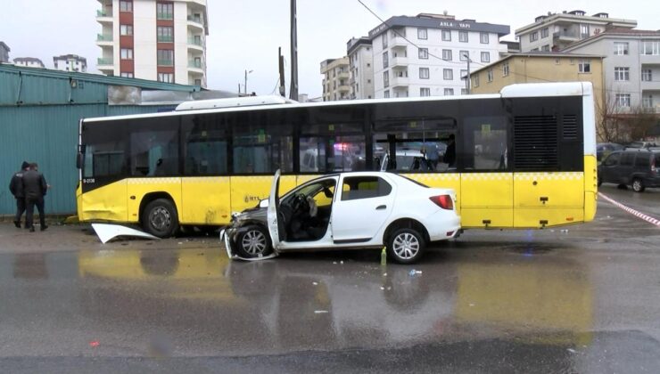 Sultanbeyli’de İETT otobüsü ile otomobil çarpıştı: 6 yaralı