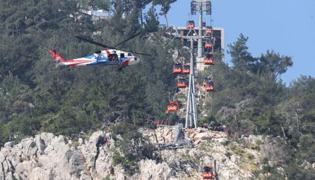 Antalya’da teleferik kazası;1 kişi hayatını kaybetti, mahsur kalanların tamamı kurtarıldı