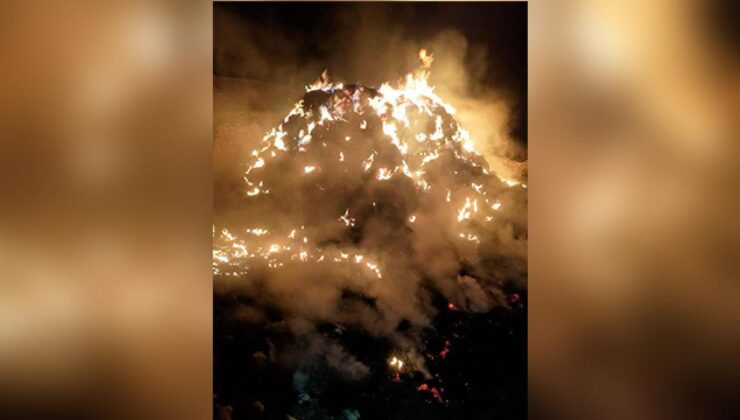 Çorum’da yüzlerce saman balyası küle döndü