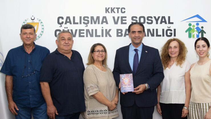 Çalışma ve Sosyal Güvenlik Bakanı Gardiyanoğlu Kıbrıs Türk MS Derneği heyetini kabul etti