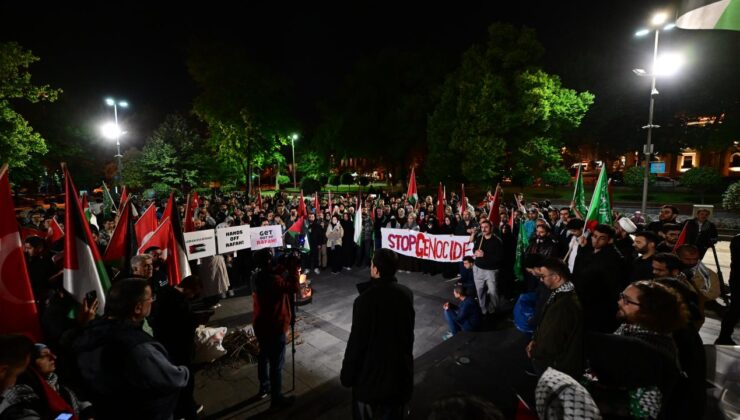 İsrail’in Gazze’ye saldırıları İstanbul’da protesto edildi