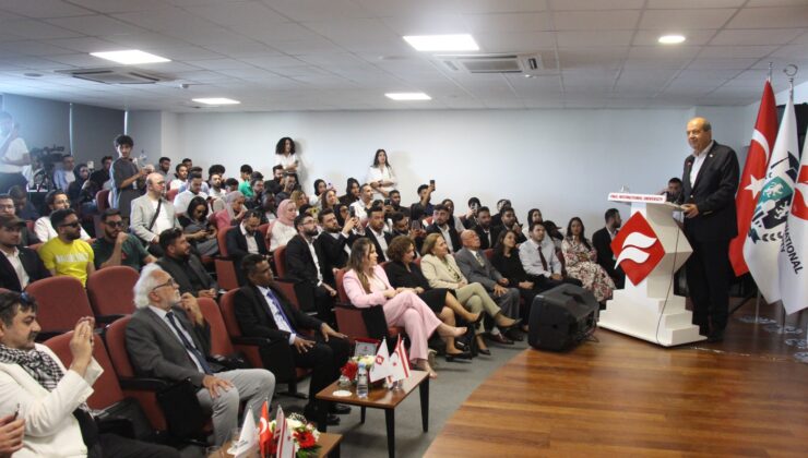 Cumhurbaşkanı Ersin Tatar, UFÜ , Study More ve Alyasin Grup iş birliğinde düzenlenen tanıtım etkinliğine katıldı