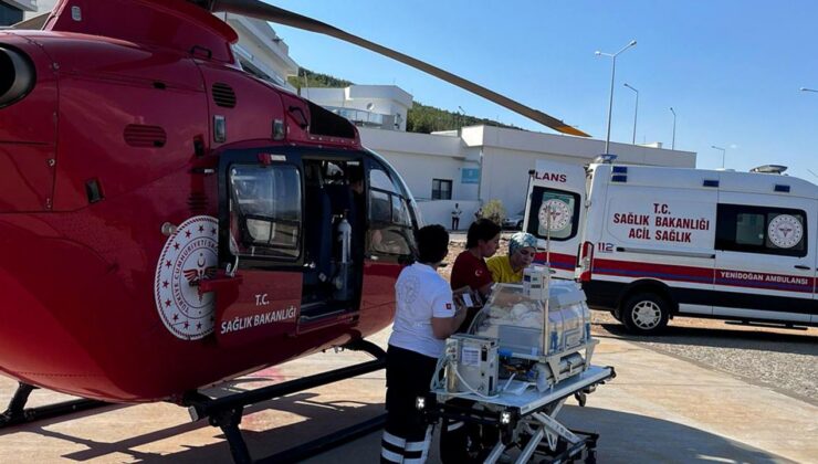 Ambulans helikopter 1 aylık bebek için havalandı