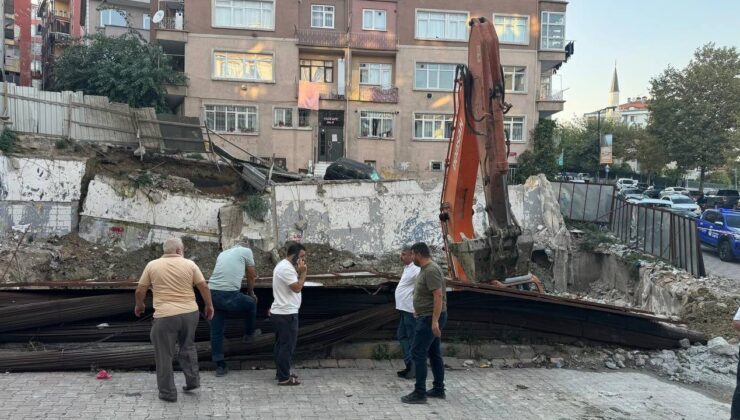 İstanbul’da binanın istinat duvarı kısmen çöktü