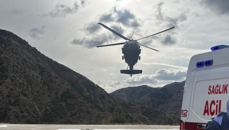 Askeri helikopter hamile kadın için havalandı