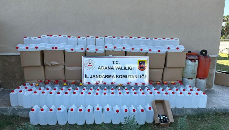 Adana’da 1475 litre kaçak içki ele geçirildi