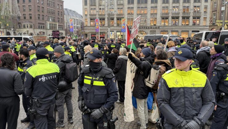 Hollanda’da Filistin destekçilerine sert polis müdahalesi