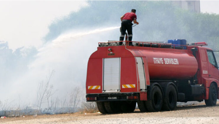 Dağ yolunda tır araçta yangın