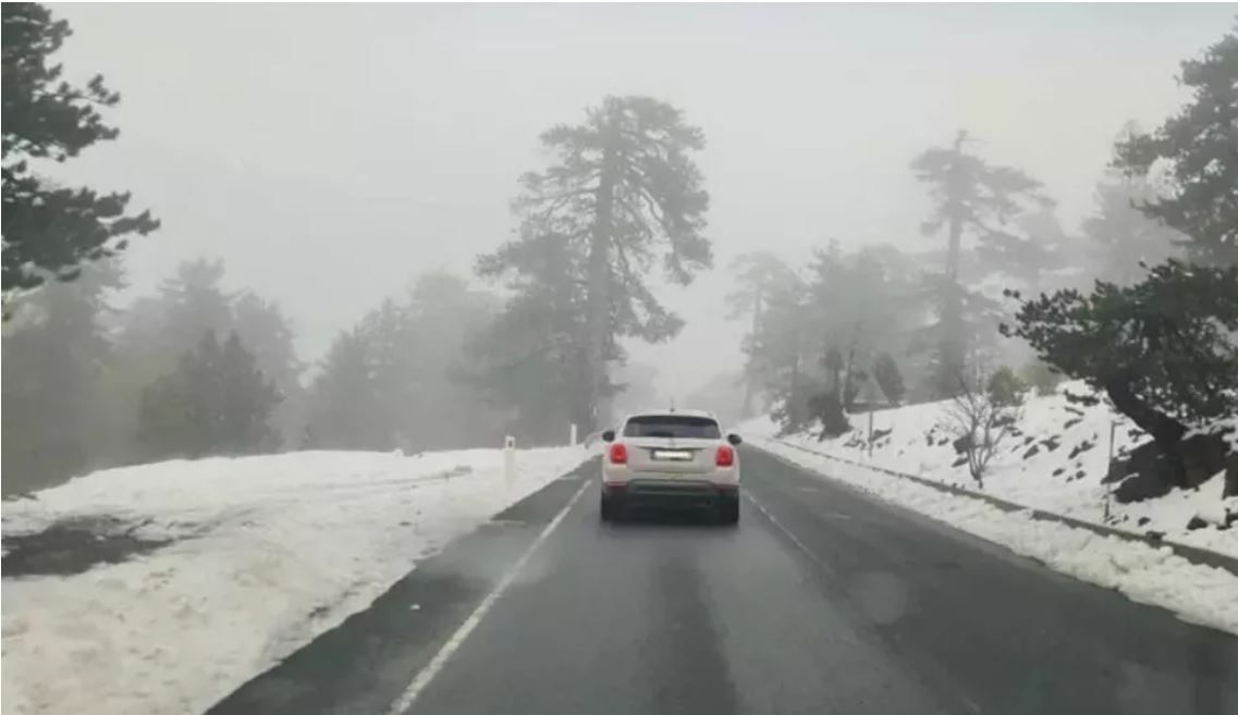 Trodos'ta mayıs ayında kar sürprizi